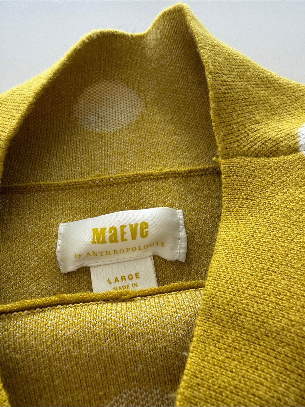 Anthropologie Maeve Yellow Polka Dot Sweater - Picture 2 of 4